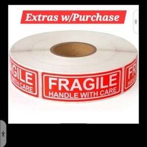 800ct. FRAGILE Stickers 1x3, Bonus: 3 - Random Polymailers